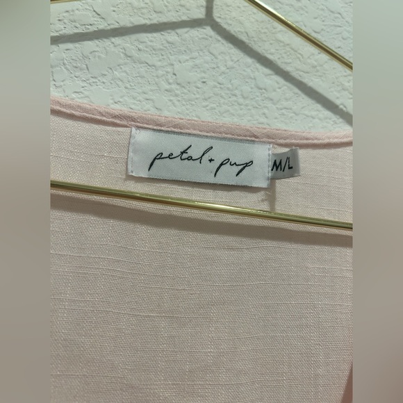 Petal & Pup Blush Pink button down oversized flowy midi dress - Picture 4 of 7